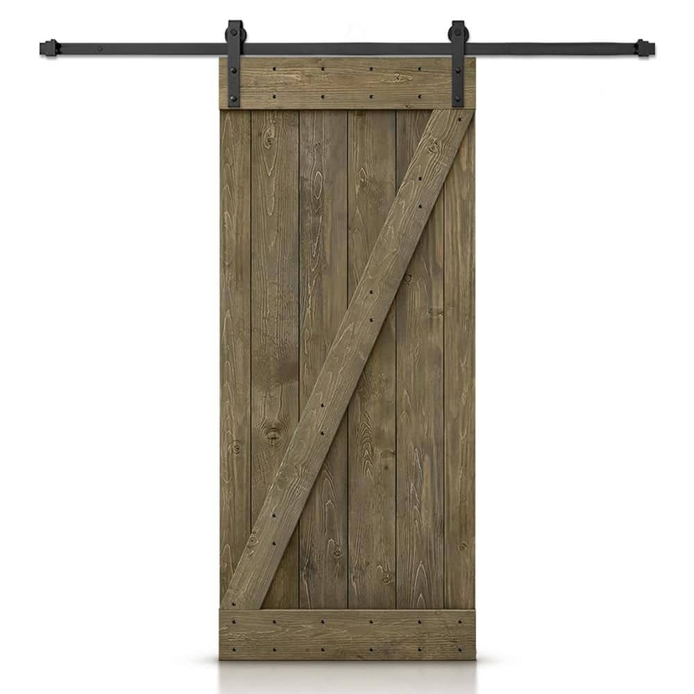 42 in. x 80 in. Z Series Aged Barrel Stained DIY Wood Interior Sliding Barn Door with Hardware Kit price history on PriceWatchPro