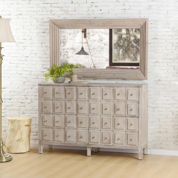StyleCraft Light Driftwood Grey 40 in. Accent Cabinet with 4-Shelves and Doors