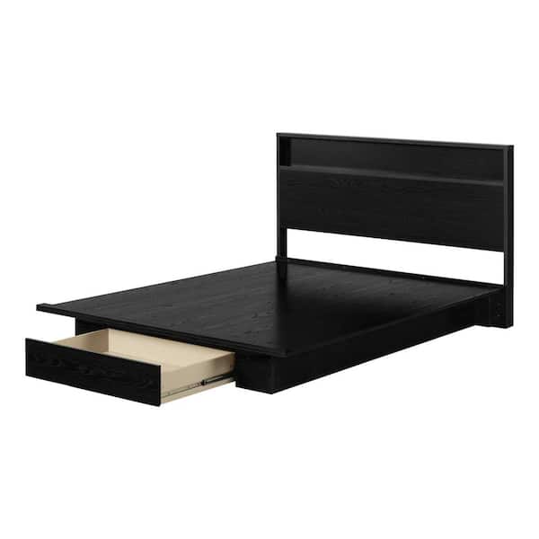 South Shore Primo Black Oak Particle Board Frame Queen Platform Beds