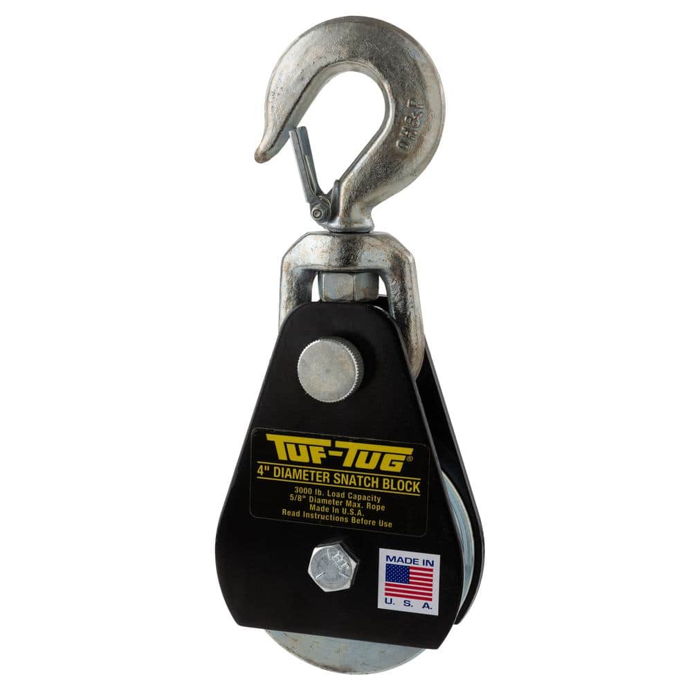 Wire Rope Pulley Block With 2 Ton Swivel Eye Hoist Hook Snatch Anodized for sale online 