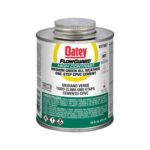 16 oz. CPVC All Weather FlowGuard High Contrast 1-Step Medium Green Cement