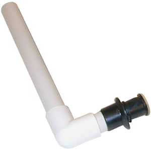 Push In Overflow Drain Tube 90 Degree First All T - H 1 - 1/2 in. Thru Hulls, 18 in. L With Screen