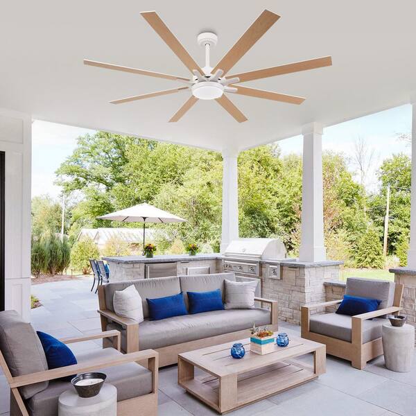matrix decor 65 in. LED Indoor White DC Motor Ceiling Fan with