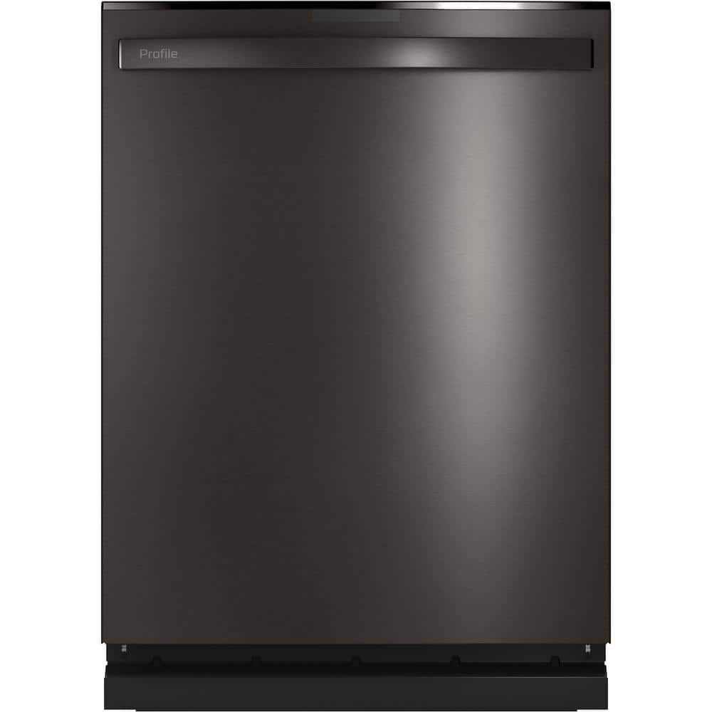 Profile 24 in. Smart Built-In Top Control Black Stainless Steel Dishwasher with Stainless Tub, 3rd Rack, 39 dBA