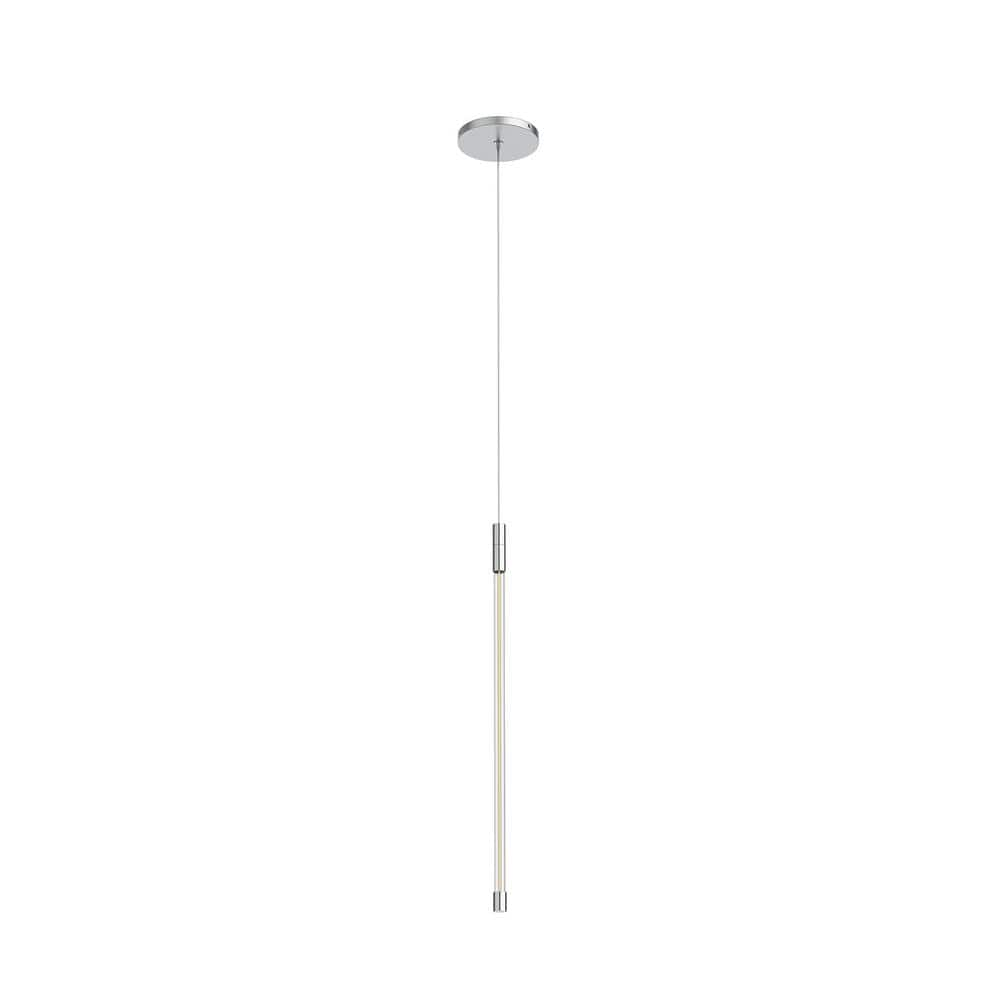 KUZCO Motif 21 in. 1 Light 8-Watt Chrome Integrated LED Pendant Light ...