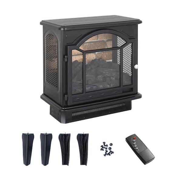 10 in. Freestanding Electric Infrared Quartz Fireplace Stove with remote control