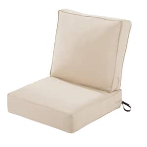 23 in. W x 23 in. D x 5 in. T (Seat) 23 in. W x 22 in. H x 4 in. T (Back) Outlook Lounge Cushion Set in Antique Beige