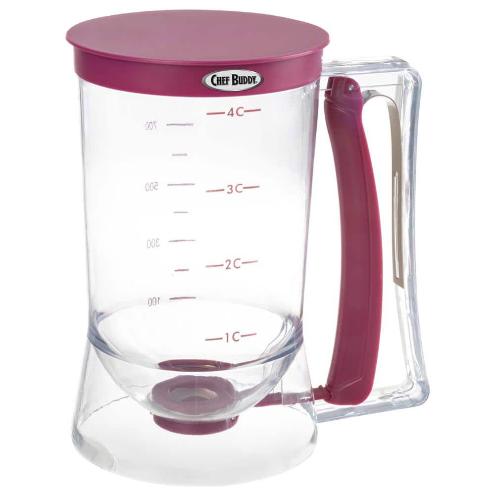 Chef Buddy 4-Cup Pancake Batter Dispenser Measuring Cup, Purple 82-1634 ...