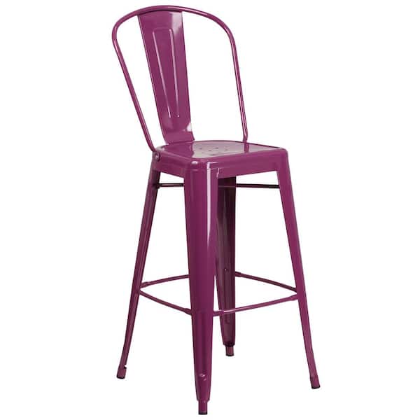 Flash Furniture 30 in. Purple Metal Bar Stool