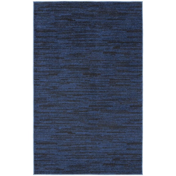 Blue 3 ft. x 5 ft. Woven Polypropylene Indoor/Outdoor Area Rug
