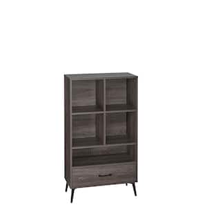 Woodbury Weathered Wood Storage Cabinet with Cubbies and Drawer
