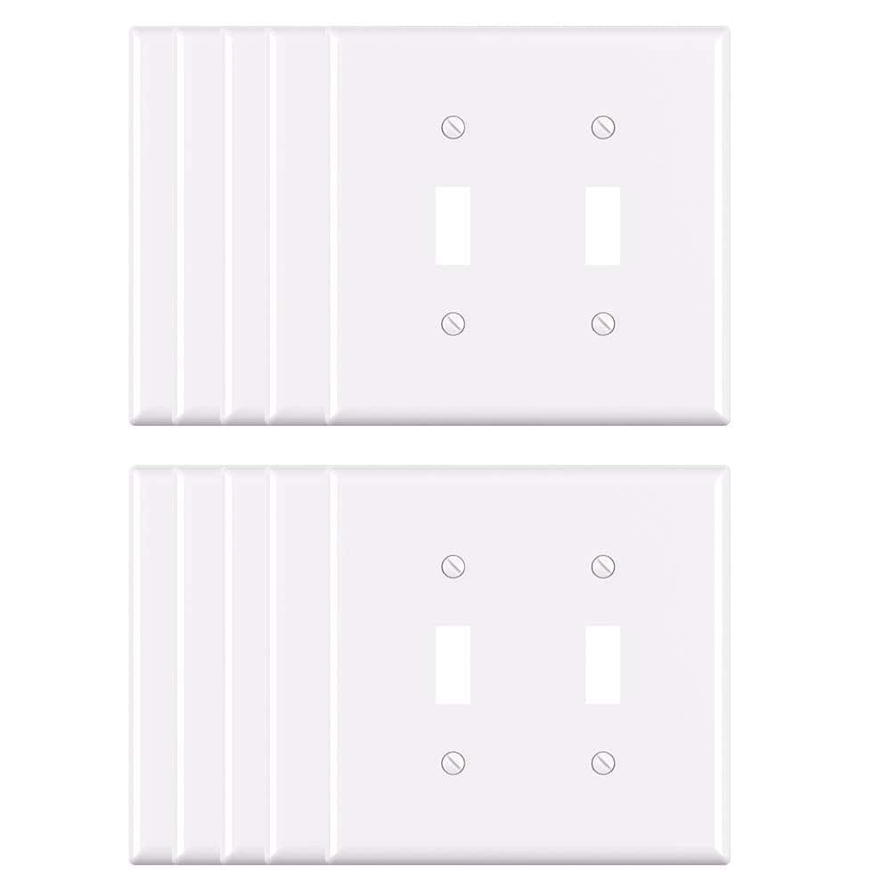2 Gang Midsize Toggle Wall Plate, White (10-Pack) price history on PriceWatchPro