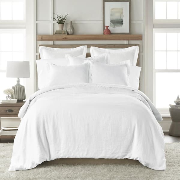 LEVTEX HOME Washed Linen White King/Cal King Duvet Cover Only
