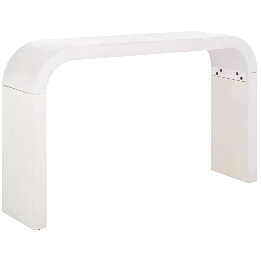 White Washed Minimalist Wood Console Table