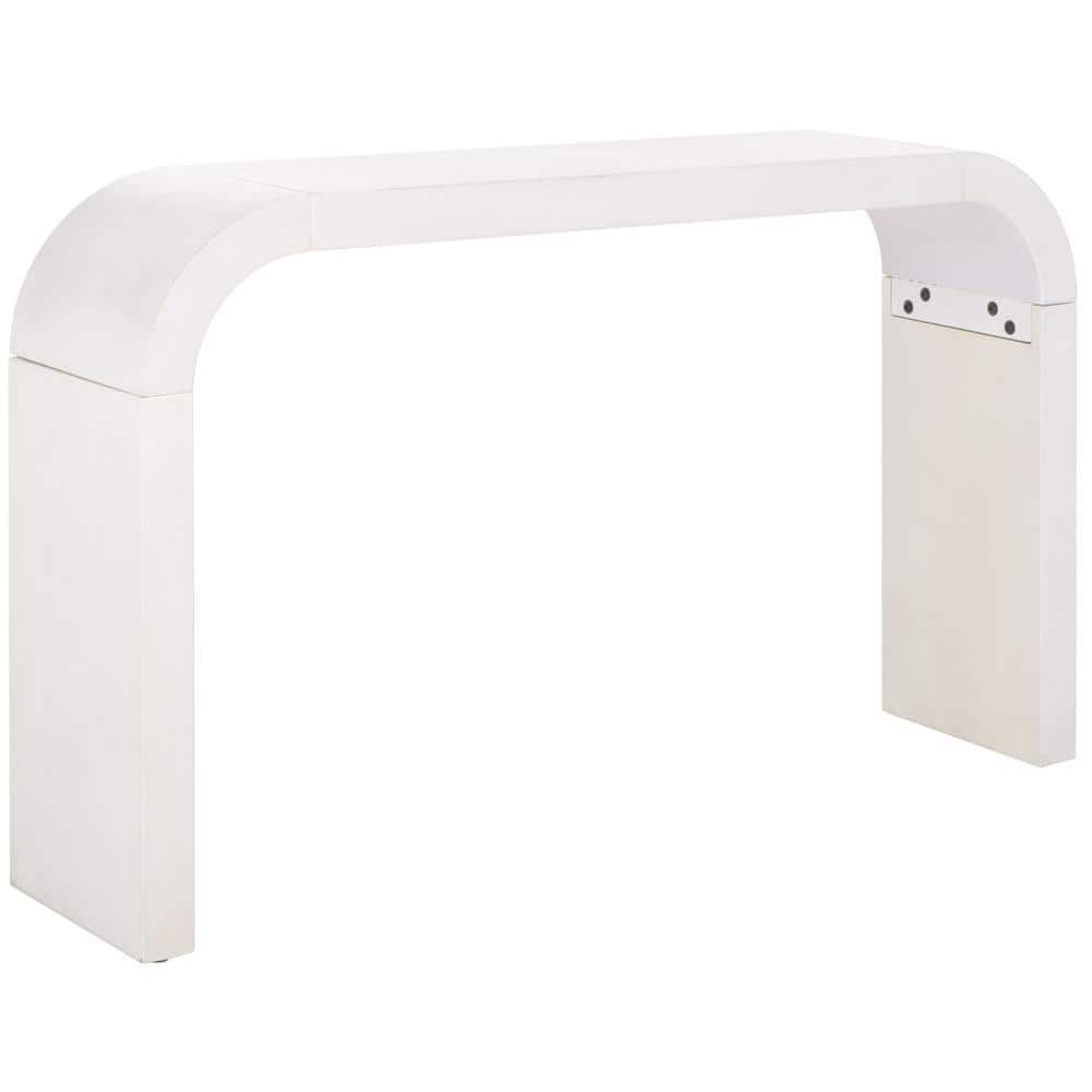 White Washed Minimalist Wood Console Table