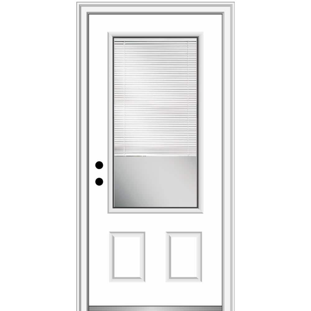 MMI Door 36 in. x 80 in. Internal Blinds Right-Hand Inswing 3/4