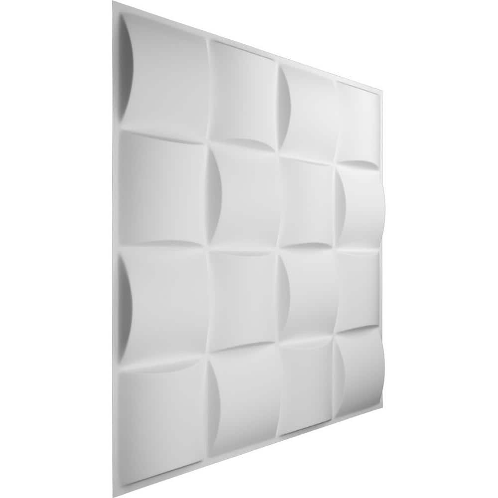 White Textured 3D PVC Wall Panels, 19 5/8" x 19 5/8", 50-Pack