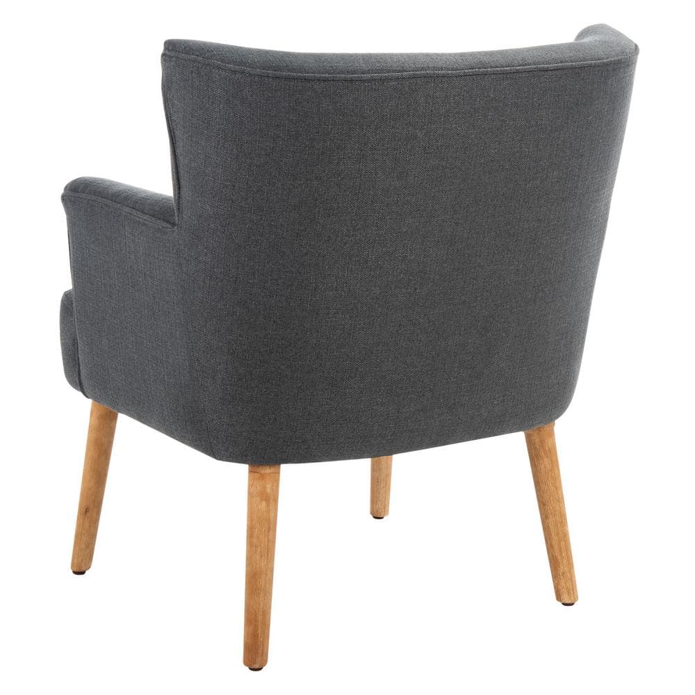 Mid-Century Chic Dark Grey Faux Leather Accent Chair