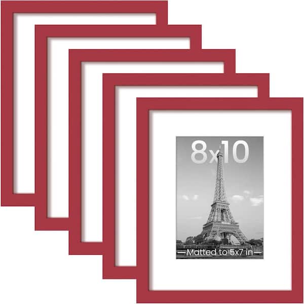 8 x 10 Matted Red Plastic Hanging Picture Frame (Set of 5) YJ00308