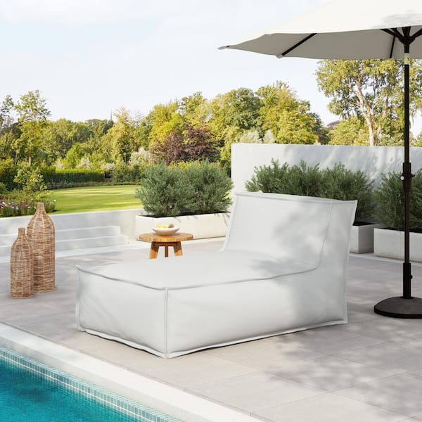 Sophie Light Grey Plastic Olefin Outdoor Bean Bag Lounge Chair
