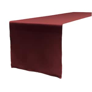 14 in. x 108 in. Burgundy Polyester Poplin Table Runner