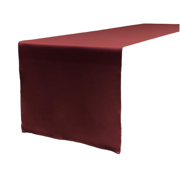 LA Linen 14 in. x 108 in. Burgundy Polyester Poplin Table Runner