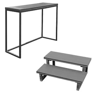16.5 in. x 36 in. x 35.5 in. Spa Bar and 2 Tier Spa Steps in Mist