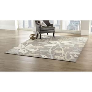 Blooming Flowers Gray 4 ft. x 6 ft. Area Rug