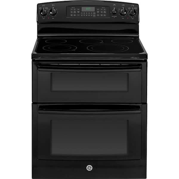 GE 6.6 cu. ft. Double Oven Electric Range with Self-Cleaning Oven in Black