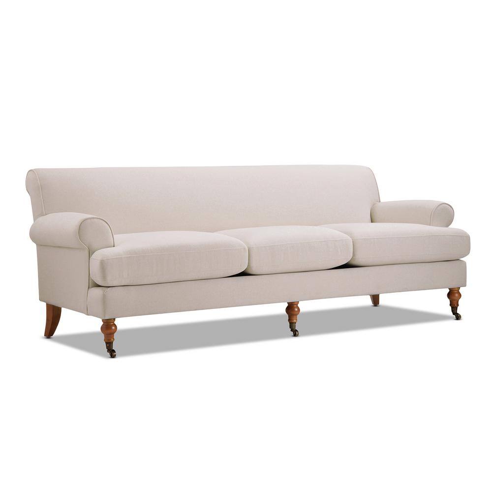 Alana Lawson 88'' Sky Neutral Velvet Upholstered Sofa