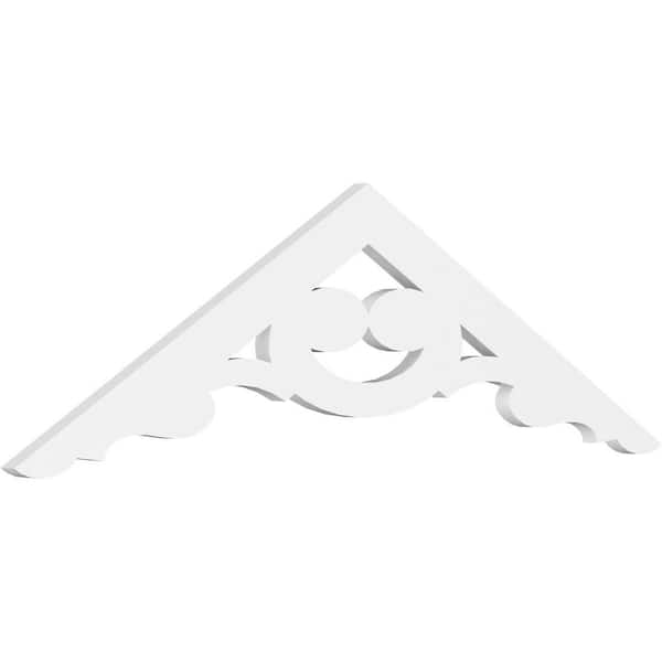 Ekena Millwork 1 in. x 48 in. x 14 in. (7/12) Pitch Robin Gable Pediment Architectural Grade PVC Moulding