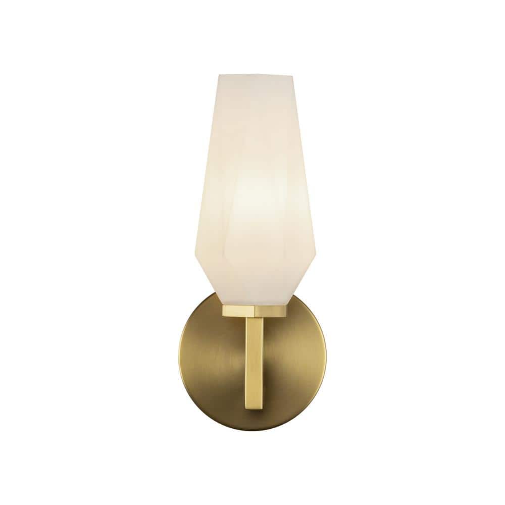 Krysta 20.5" Brushed Gold and Opal Glass Vanity Light