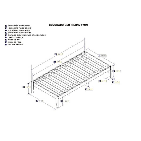 Colorado Walnut Twin Bed with USB Turbo Charger