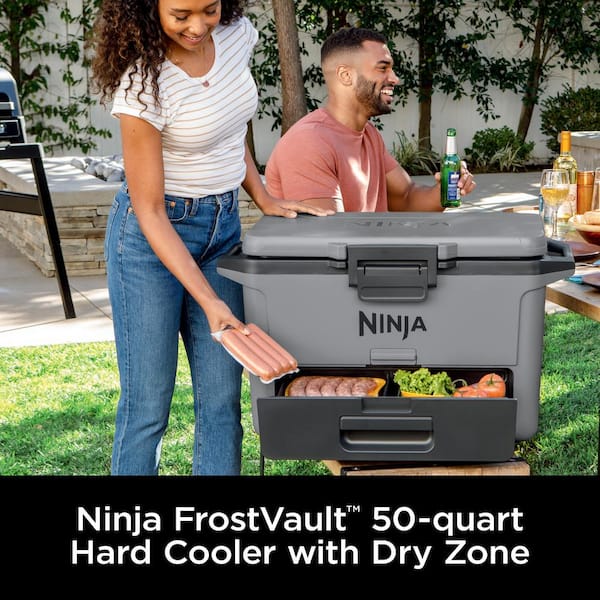 NINJA FrostVault 50- qt Hard Cooler with Dry Zone in Slate Gray