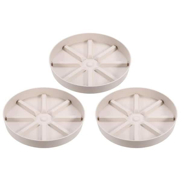 9  in. W x 1.3  in. H White Plastic Round Plant Pot Saucer Thicker Flower Drip Tray for Indoor/Outdoor Plants (3-Pack)