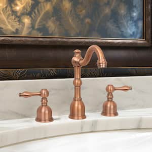 8 in. Widespread 2-Handle Mid-Arc Bathroom Faucet in Copper
