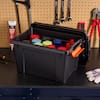 47 qt. Heavy Duty Plastic Storage Box in Black 500215 - The Home Depot