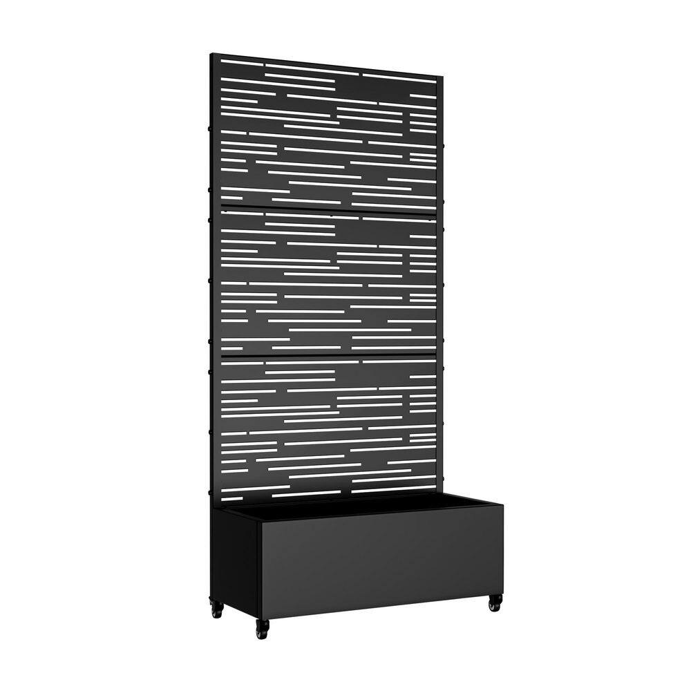 73 in. H x 35 in. W Black Metal Rectangle Wall Planter Box with Trellis for Climbing Plants price history on PriceWatchPro