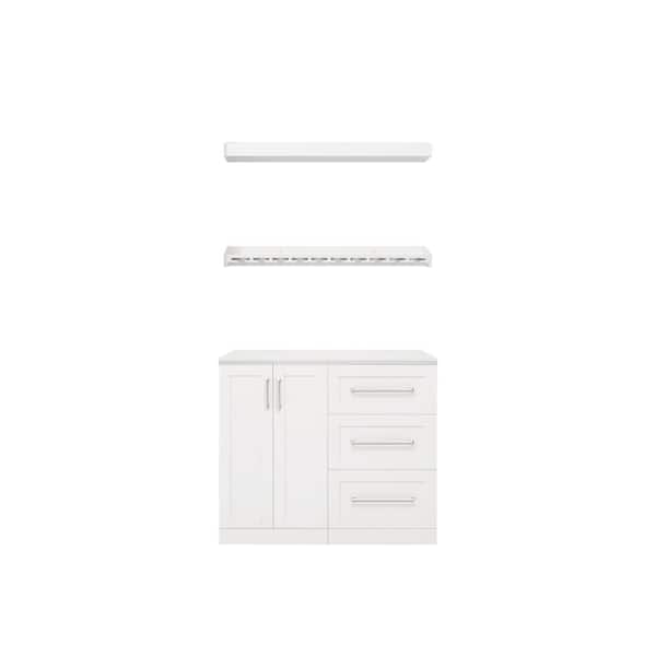 NewAge Products Home Bar 21 in. White Cabinet Set (5-Piece)