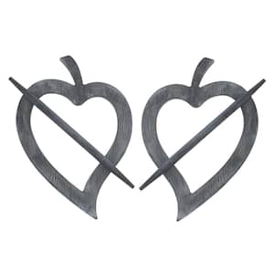 Fjord Washed Grey Wooden Heart Curtian Tie Back (Set of 2)