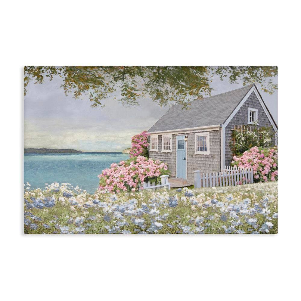 Cottage with Rose Garden by Amber Sterling Unframed Nature Graphic Art Print 24 in. x 36 in. price history on PriceWatchPro