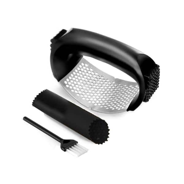 Garlic Press Rocker Set Stainless Steel Kitchen Gadget Essentials Garlic Mincer Peeler Cleaning Brush Chopper