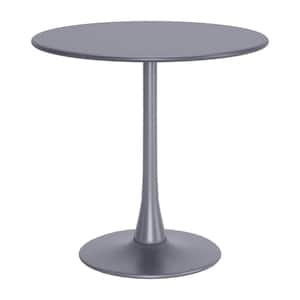 Soleil Outdoor Collection Gray Round Steel Outdoor Dining Table