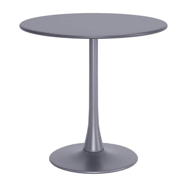 ZUO Soleil Outdoor Collection Gray Round Steel Outdoor Dining Table