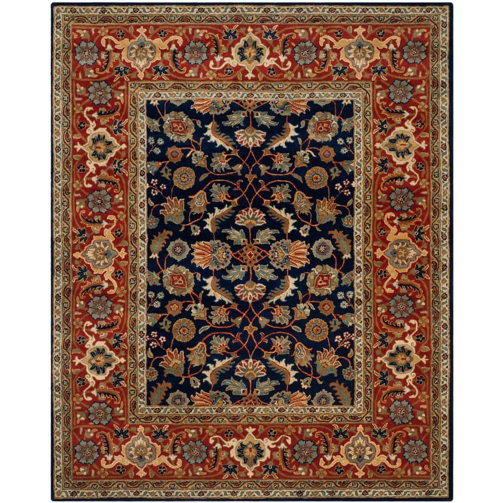 Rust Navy Rug SAFAVIEH Royalty 10 ft. x 14 ft. Navy/Rust Oriental Area Rug ROY257A-10 ...
