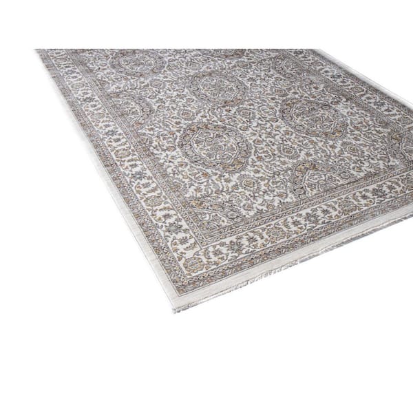 Legacy Ivory 9 ft. x 12 ft. (8 ft. 6 in. x 11 ft. 6 in.) Geometric Transitional Area Rug