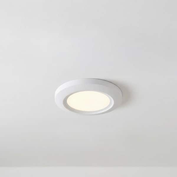 Emblem Collection 5-1/2 in. Slim-Line White Low Profile Integrated LED Surface Flush Mount