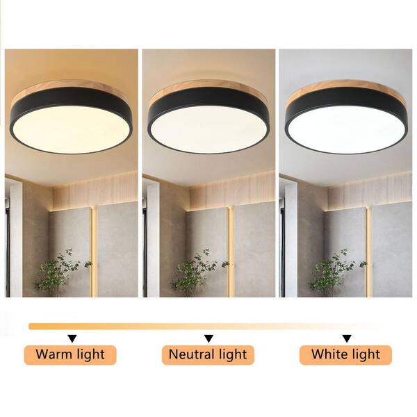 Reviews for OUKANING 11.81 in. 1-Light Modern Round Black