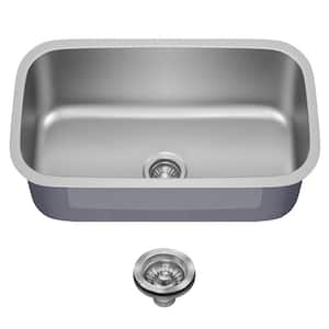 Premier Undermount Stainless Steel 31 in. Single Bowl Kitchen Sink