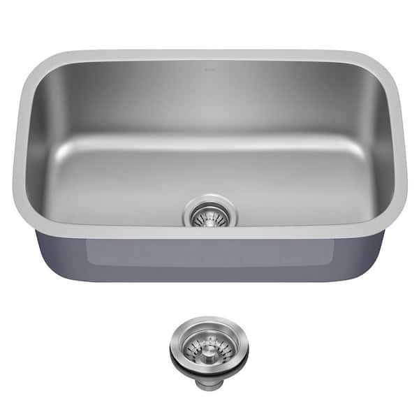 KRAUS Premier Undermount Stainless Steel 31 in. Single Bowl Kitchen Sink